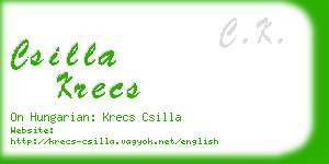 csilla krecs business card